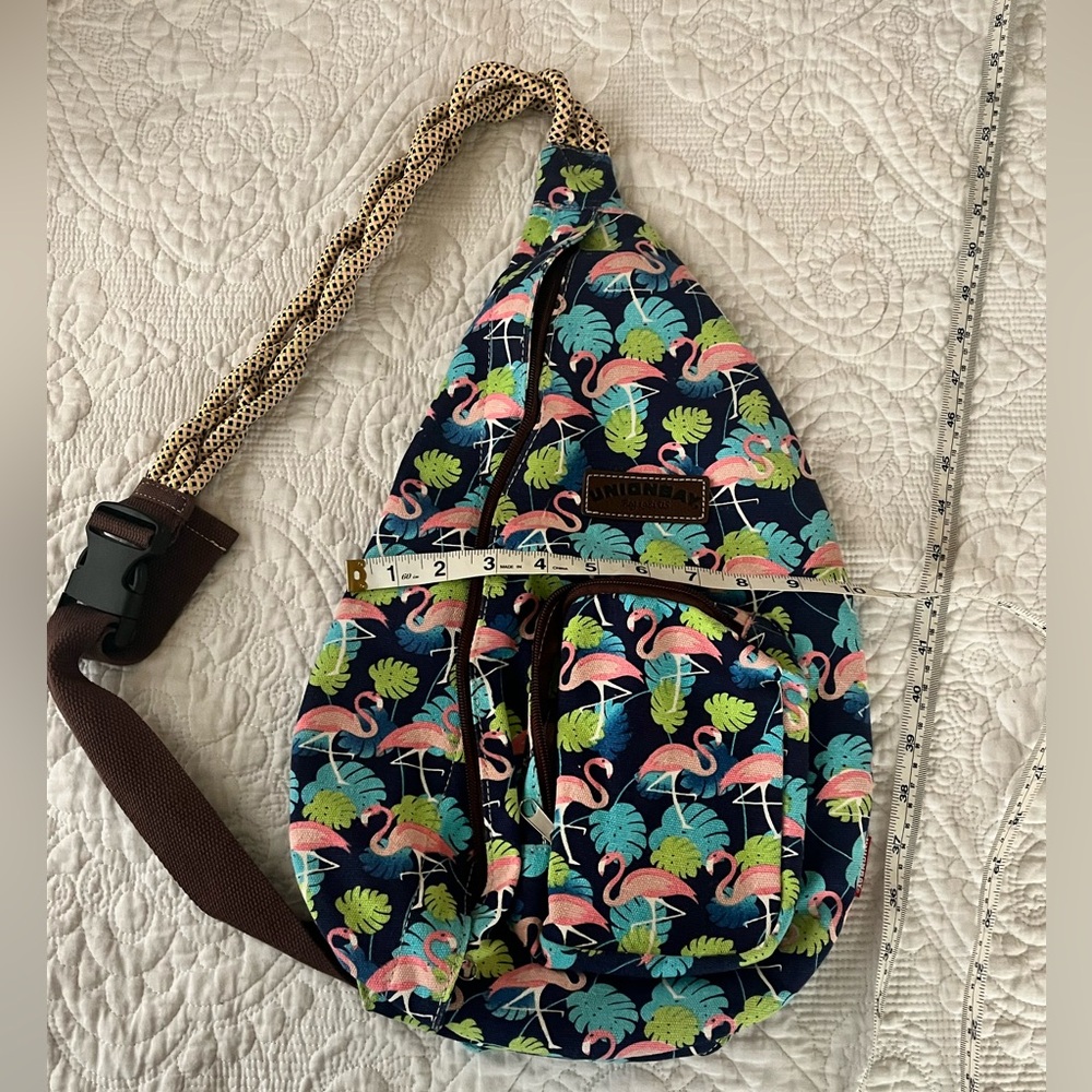 Unionbay Unisex Tropical Cotton Sling Rope Bag Adjustable Strap Pockets College - Picture 5 of 11
